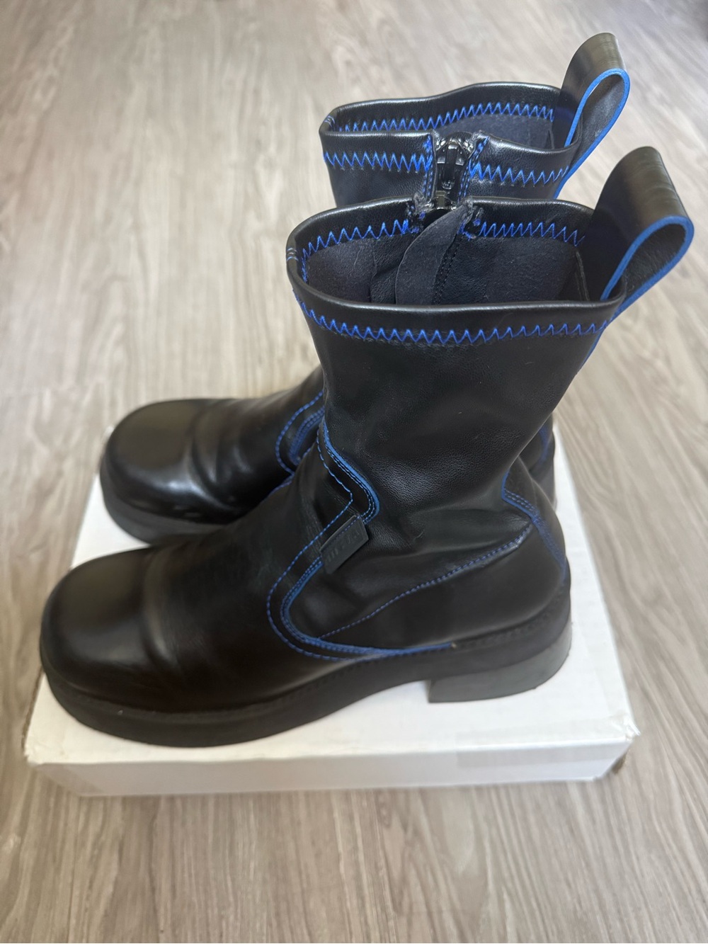 E8 by Miista Oliana in Raven - Black Blue Leather Boots – EU 39 - Picture 6 of 11